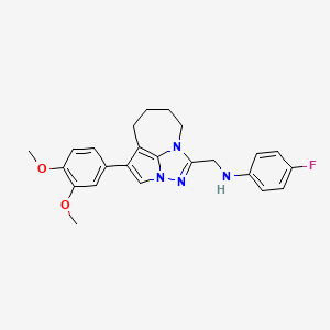 N-((1-(3,4-dimethoxyphenyl)-5,6,7,8-tetrahydro-2a,3,4a-triazacyclopenta[cd]azulen-4-yl)methyl)-4-fluoroaniline