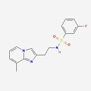 molecular formula C16H16FN3O2S B2568329 3-fluoro-N-(2-(8-methylimidazo[1,2-a]pyridin-2-yl)ethyl)benzenesulfonamide CAS No. 868979-22-0