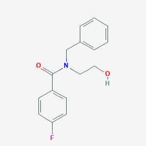 molecular formula C16H16FNO2 B256833 N-benzyl-4-fluoro-N-(2-hydroxyethyl)benzamide 