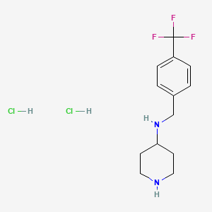 molecular formula C13H19Cl2F3N2 B2568346 N-[4-(Trifluoromethyl)benzyl]piperidin-4-amine dihydrochloride CAS No. 1707602-17-2