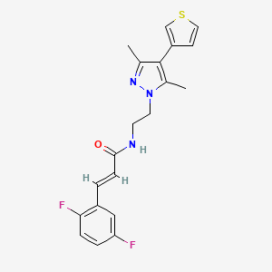 molecular formula C20H19F2N3OS B2568353 (E)-3-(2,5-difluorophenyl)-N-(2-(3,5-dimethyl-4-(thiophen-3-yl)-1H-pyrazol-1-yl)ethyl)acrylamide CAS No. 2034891-14-8