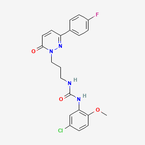 molecular formula C21H20ClFN4O3 B2568357 1-(5-chloro-2-methoxyphenyl)-3-(3-(3-(4-fluorophenyl)-6-oxopyridazin-1(6H)-yl)propyl)urea CAS No. 1058241-53-4