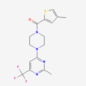 (4-(2-Methyl-6-(trifluoromethyl)pyrimidin-4-yl)piperazin-1-yl)(4-methylthiophen-2-yl)methanone
