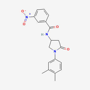 molecular formula C19H19N3O4 B2568369 N-[1-(3,4-dimethylphenyl)-5-oxopyrrolidin-3-yl]-3-nitrobenzamide CAS No. 896370-53-9