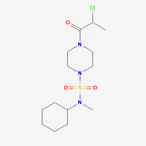 molecular formula C14H26ClN3O3S B2568373 4-(2-Chloropropanoyl)-N-cyclohexyl-N-methylpiperazine-1-sulfonamide CAS No. 2411270-25-0