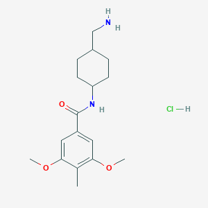 molecular formula C17H27ClN2O3 B2568381 N-[4-(氨甲基)环己基]-3,5-二甲氧基-4-甲基苯甲酰胺;盐酸盐 CAS No. 2418667-03-3