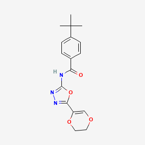 molecular formula C17H19N3O4 B2568387 4-tert-butyl-N-[5-(2,3-dihydro-1,4-dioxin-5-yl)-1,3,4-oxadiazol-2-yl]benzamide CAS No. 887876-93-9