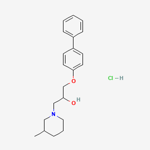 molecular formula C21H28ClNO2 B2568390 1-([1,1'-Biphenyl]-4-yloxy)-3-(3-methylpiperidin-1-yl)propan-2-ol hydrochloride CAS No. 1216568-81-8