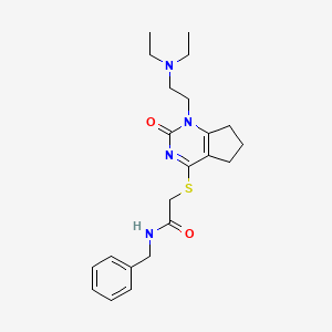 N-benzyl-2-((1-(2-(diethylamino)ethyl)-2-oxo-2,5,6,7-tetrahydro-1H-cyclopenta[d]pyrimidin-4-yl)thio)acetamide