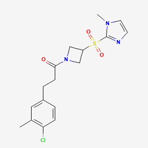 3-(4-chloro-3-methylphenyl)-1-(3-((1-methyl-1H-imidazol-2-yl)sulfonyl)azetidin-1-yl)propan-1-one
