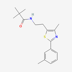 2,2-dimethyl-N-[2-[4-methyl-2-(3-methylphenyl)-1,3-thiazol-5-yl]ethyl]propanamide