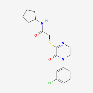 2-{[4-(3-chlorophenyl)-3-oxo-3,4-dihydropyrazin-2-yl]thio}-N-cyclopentylacetamide