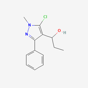 molecular formula C13H15ClN2O B2568434 1-(5-chloro-1-methyl-3-phenyl-1H-pyrazol-4-yl)-1-propanol CAS No. 318497-80-2