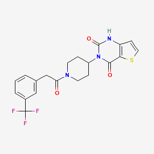 molecular formula C20H18F3N3O3S B2568446 3-(1-(2-(3-(trifluoromethyl)phenyl)acetyl)piperidin-4-yl)thieno[3,2-d]pyrimidine-2,4(1H,3H)-dione CAS No. 2034392-47-5