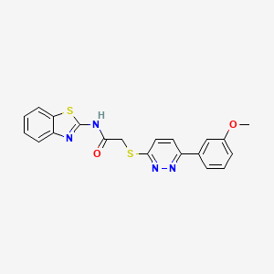 molecular formula C20H16N4O2S2 B2568448 N-(苯并[d]噻唑-2-基)-2-((6-(3-甲氧基苯基)吡啶并[3,2-c]嘧啶-3-基)硫代)乙酰胺 CAS No. 896048-68-3