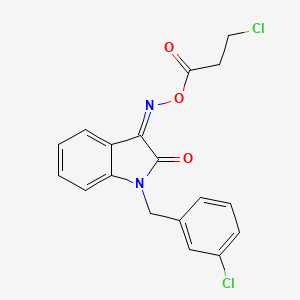[(Z)-[1-[(3-chlorophenyl)methyl]-2-oxoindol-3-ylidene]amino] 3-chloropropanoate