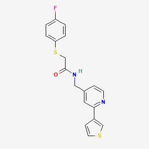 2-((4-fluorophenyl)thio)-N-((2-(thiophen-3-yl)pyridin-4-yl)methyl)acetamide