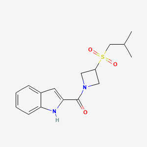 molecular formula C16H20N2O3S B2568464 (1H-吲哚-2-基)(3-(异丁基磺酰基)氮杂环丁烷-1-基)甲苯酮 CAS No. 1788676-99-2