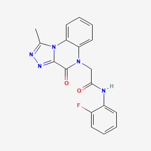 molecular formula C18H14FN5O2 B2568465 N-(2-fluorophenyl)-2-(1-methyl-4-oxo[1,2,4]triazolo[4,3-a]quinoxalin-5(4H)-yl)acetamide CAS No. 1260984-98-2