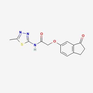 molecular formula C14H13N3O3S B2568467 N-(5-甲基-1,3,4-噻二唑-2-基)-2-((3-氧代-2,3-二氢-1H-茚-5-基)氧基)乙酰胺 CAS No. 1203101-76-1