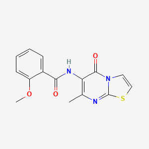 molecular formula C15H13N3O3S B2568468 2-甲氧基-N-(7-甲基-5-氧代-5H-噻唑并[3,2-a]嘧啶-6-基)苯甲酰胺 CAS No. 941924-99-8