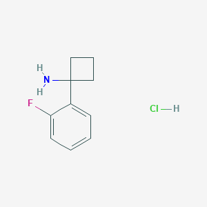 molecular formula C10H13ClFN B2568475 1-(2-Fluorophenyl)cyclobutanamine hydrochloride CAS No. 1017391-62-6; 1228879-28-4
