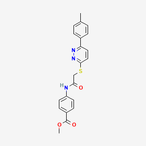 molecular formula C21H19N3O3S B2568478 Methyl 4-(2-((6-(p-tolyl)pyridazin-3-yl)thio)acetamido)benzoate CAS No. 872689-29-7