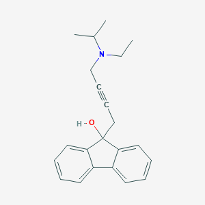 molecular formula C22H25NO B256848 9-{4-[ethyl(isopropyl)amino]-2-butynyl}-9H-fluoren-9-ol 