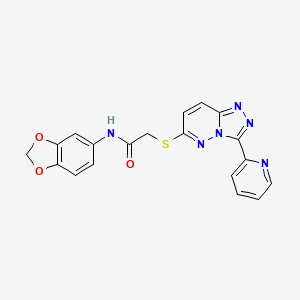 molecular formula C19H14N6O3S B2568485 N-(1,3-benzodioxol-5-yl)-2-[(3-pyridin-2-yl-[1,2,4]triazolo[4,3-b]pyridazin-6-yl)sulfanyl]acetamide CAS No. 868967-61-7