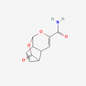 molecular formula C10H9NO4 B2568513 3-Oxo-2,11-dioxatricyclo[5.4.0.04,8]undeca-5,9-diene-10-carboxamide CAS No. 431945-10-7