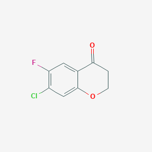 molecular formula C9H6ClFO2 B2568516 7-Chloro-6-fluorochroman-4-one CAS No. 1092349-37-5