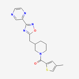 (4-Methylthiophen-2-yl)(3-((3-(pyrazin-2-yl)-1,2,4-oxadiazol-5-yl)methyl)piperidin-1-yl)methanone