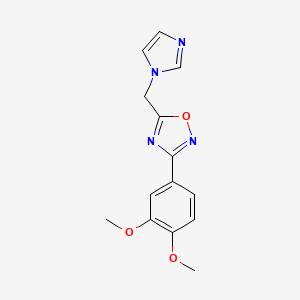 3-(3,4-dimethoxyphenyl)-5-[(1H-imidazol-1-yl)methyl]-1,2,4-oxadiazole