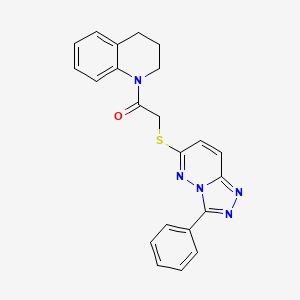 molecular formula C22H19N5OS B2568538 1-(3,4-dihydroquinolin-1(2H)-yl)-2-((3-phenyl-[1,2,4]triazolo[4,3-b]pyridazin-6-yl)thio)ethanone CAS No. 852372-28-2