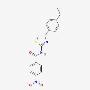 molecular formula C18H15N3O3S B2568544 N-[4-(4-ethylphenyl)-1,3-thiazol-2-yl]-4-nitrobenzamide CAS No. 301234-40-2