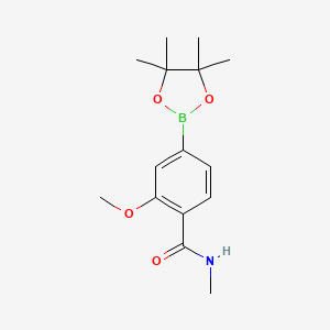 molecular formula C15H22BNO4 B2568545 2-甲氧基-N-甲基-4-(四甲基-1,3,2-二氧杂硼环-2-基)苯甲酰胺 CAS No. 2377607-01-5