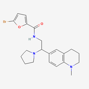 molecular formula C21H26BrN3O2 B2568546 5-bromo-N-(2-(1-methyl-1,2,3,4-tetrahydroquinolin-6-yl)-2-(pyrrolidin-1-yl)ethyl)furan-2-carboxamide CAS No. 922033-79-2