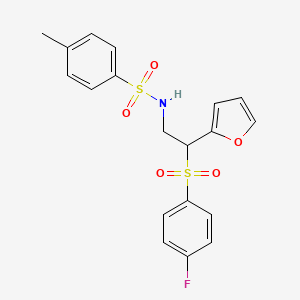 N-(2-((4-fluorophenyl)sulfonyl)-2-(furan-2-yl)ethyl)-4-methylbenzenesulfonamide