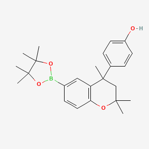 4-[2,2,4-trimethyl-6-(tetramethyl-1,3,2-dioxaborolan-2-yl)-3,4-dihydro-2H-1-benzopyran-4-yl]phenol