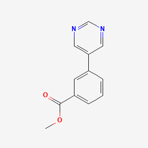 molecular formula C12H10N2O2 B2568557 3-Pyrimidin-5-yl-benzoic acid methyl ester CAS No. 579475-04-0