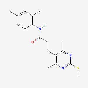 molecular formula C18H23N3OS B2568586 3-(4,6-dimethyl-2-methylsulfanylpyrimidin-5-yl)-N-(2,4-dimethylphenyl)propanamide CAS No. 930526-75-3