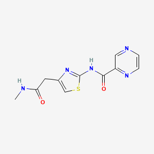 molecular formula C11H11N5O2S B2568595 N-(4-(2-(甲基氨基)-2-氧代乙基)噻唑-2-基)吡嗪-2-甲酰胺 CAS No. 1206997-58-1
