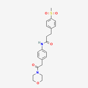 3-(4-(methylsulfonyl)phenyl)-N-(4-(2-morpholino-2-oxoethyl)phenyl)propanamide