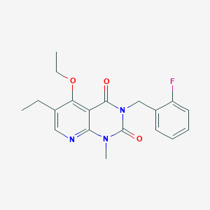 molecular formula C19H20FN3O3 B2568598 5-乙氧基-6-乙基-3-(2-氟苄基)-1-甲基吡啶并[2,3-d]嘧啶-2,4(1H,3H)-二酮 CAS No. 921500-64-3