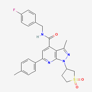 1-(1,1-dioxidotetrahydrothiophen-3-yl)-N-(4-fluorobenzyl)-3-methyl-6-(p-tolyl)-1H-pyrazolo[3,4-b]pyridine-4-carboxamide