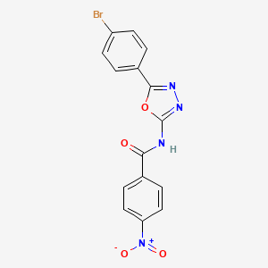 molecular formula C15H9BrN4O4 B2568601 N-[5-(4-bromophenyl)-1,3,4-oxadiazol-2-yl]-4-nitrobenzamide CAS No. 891127-44-9