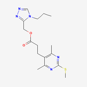 molecular formula C16H23N5O2S B2568606 (4-propyl-4H-1,2,4-triazol-3-yl)methyl 3-[4,6-dimethyl-2-(methylsulfanyl)pyrimidin-5-yl]propanoate CAS No. 1424232-42-7