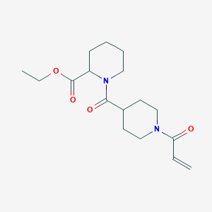 Ethyl 1-(1-prop-2-enoylpiperidine-4-carbonyl)piperidine-2-carboxylate