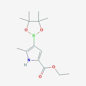 molecular formula C14H22BNO4 B2568620 5-Ethoxycarbonyl-2-methylpyrrole-3-boronic acid pinacol ester CAS No. 2377611-49-7