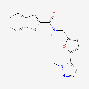 N-[[5-(2-Methylpyrazol-3-yl)furan-2-yl]methyl]-1-benzofuran-2-carboxamide